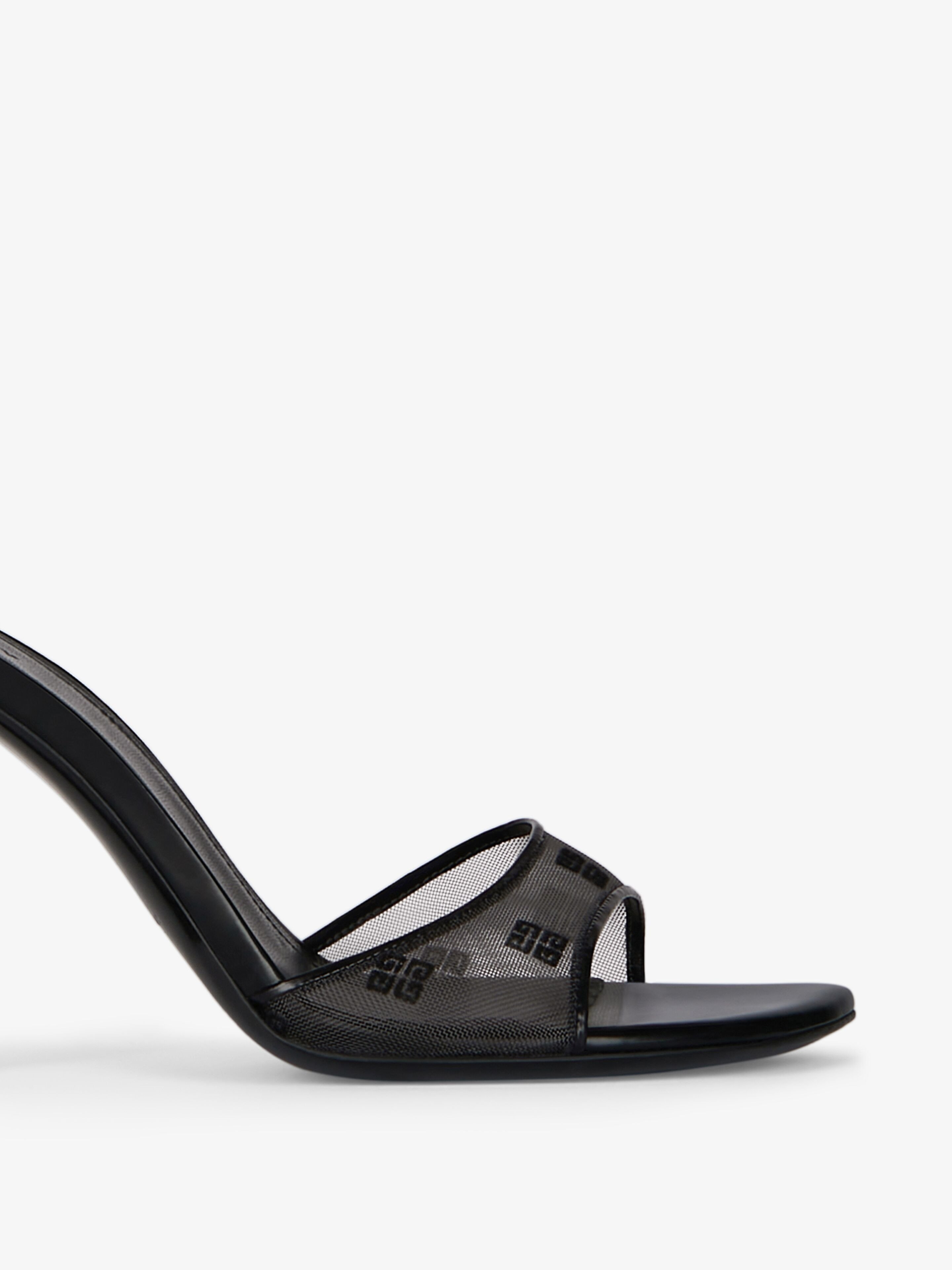 Givenchy Black Stitch 4g Mesh Heeled Sandals In Black