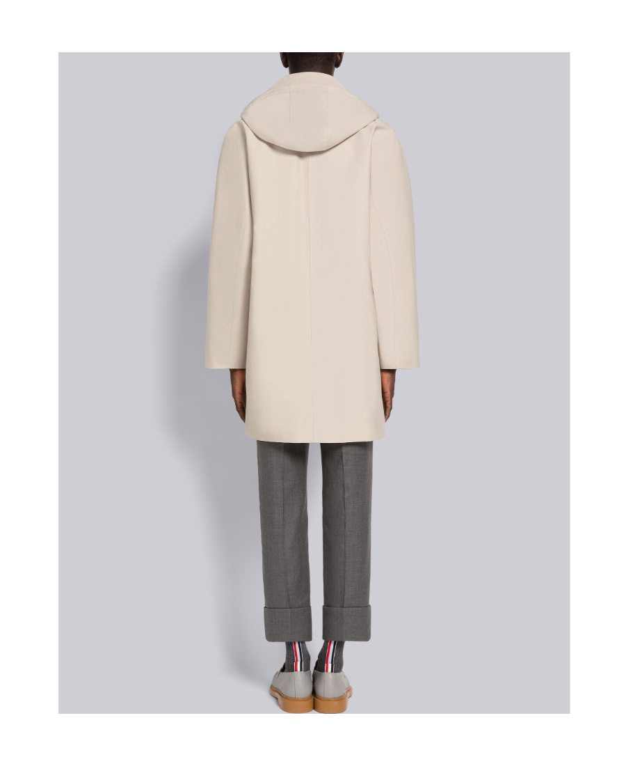 Thom Browne Hooded Cotton Parka In Nude