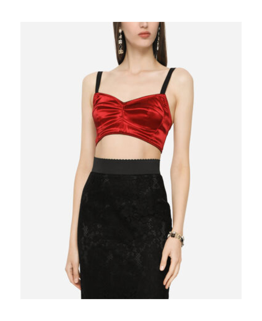 DOLCE & GABBANA LONGLINE UNDERWIRED SATIN BRA