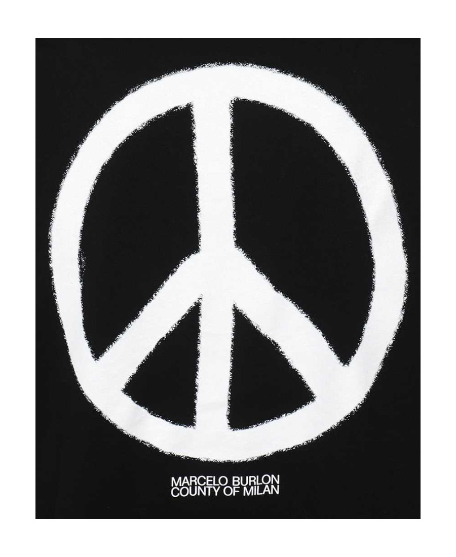 Marcelo Burlon County Of Milan Peace-logo Short-sleeve T-shirt In Black