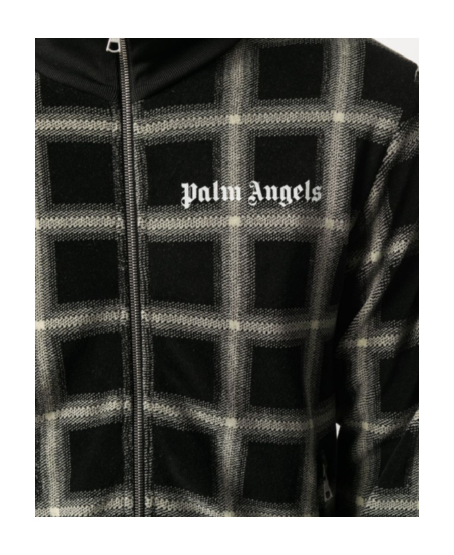Palm Angels Checked Track Jacket In Black