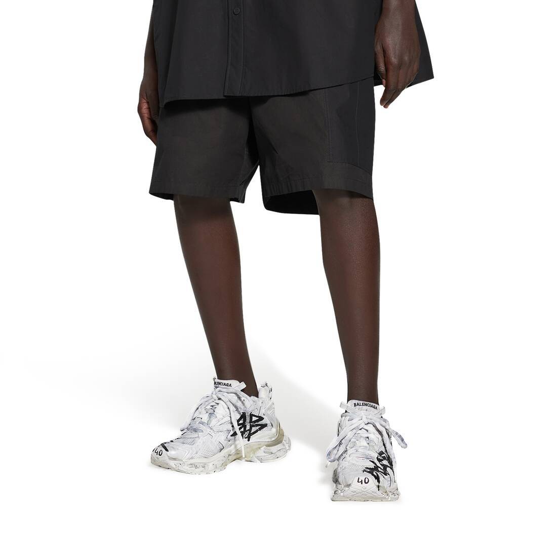 Balenciaga Runner Graffiti Sneakers In White