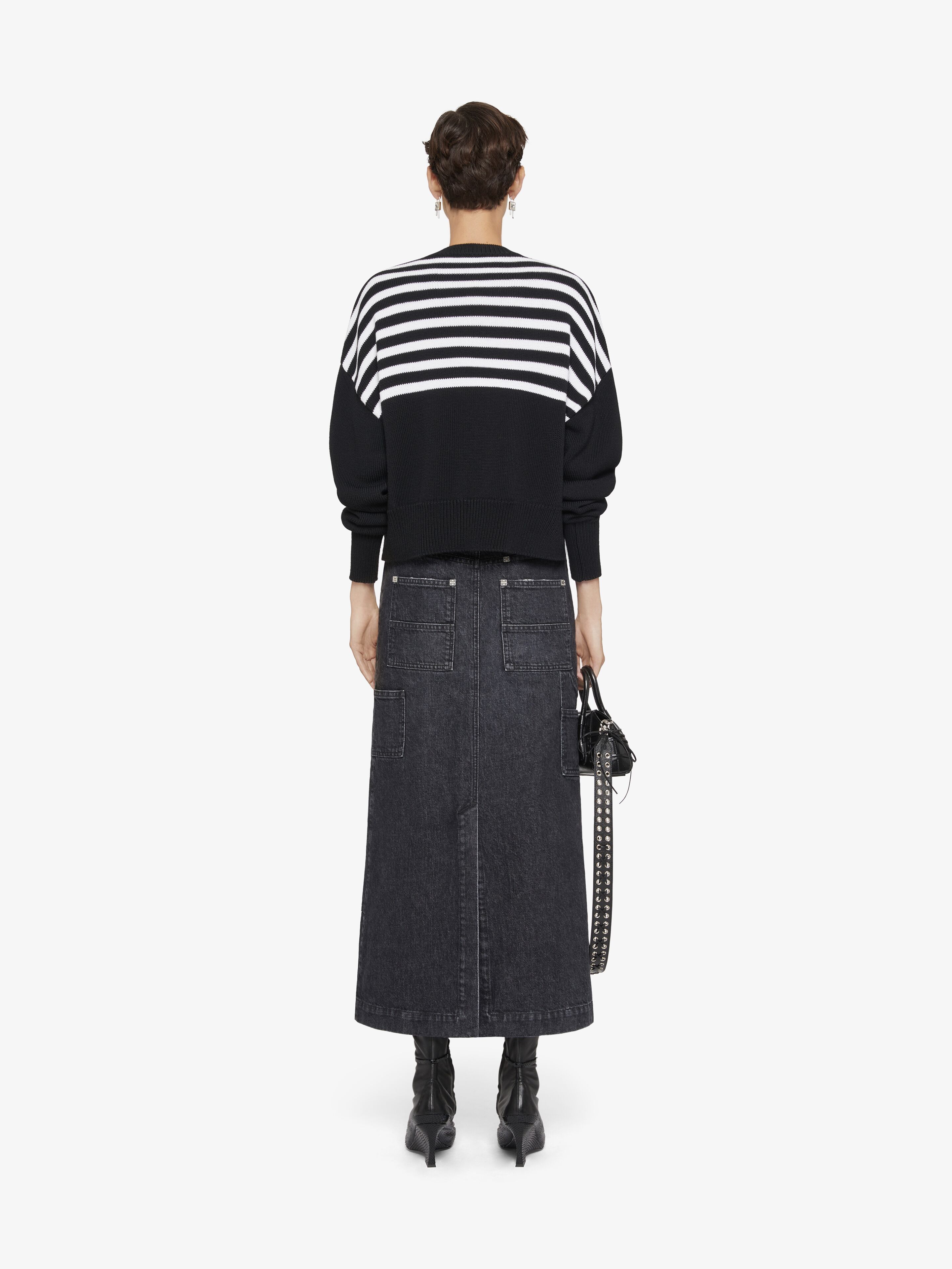 Givenchy High-rise Denim Midi Skirt In Black