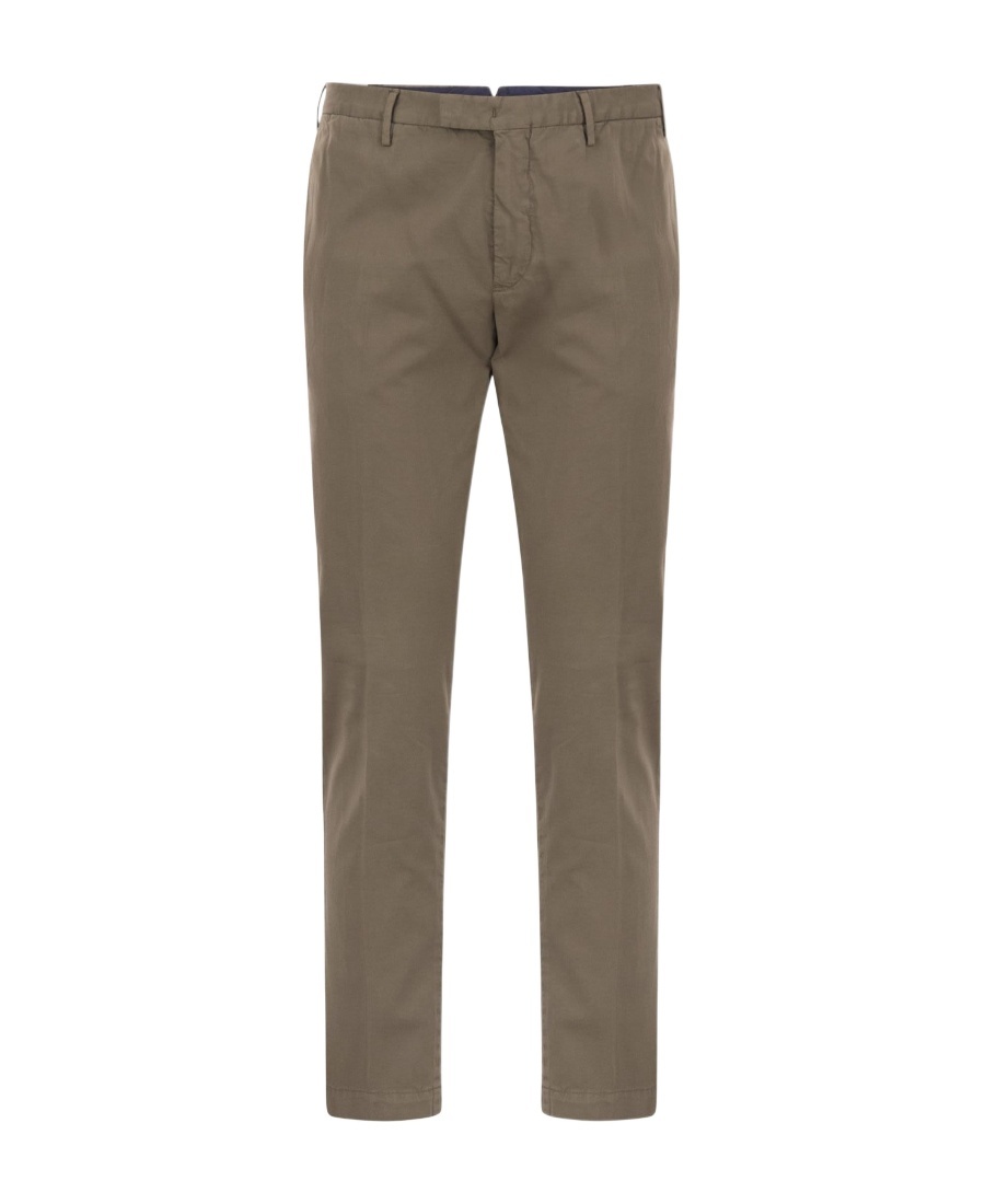 Pt Torino Sage Green Cotton And Silk Trousers In Green