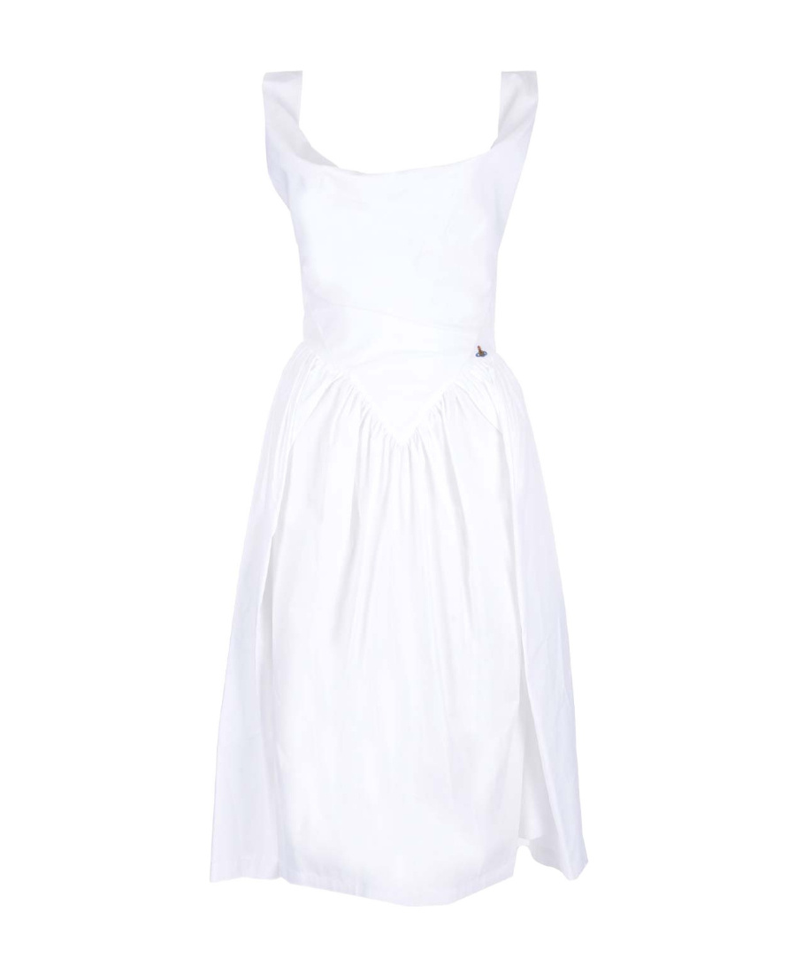 Vivienne Westwood Sunday Draped Cotton And Silk Midi Dress In White