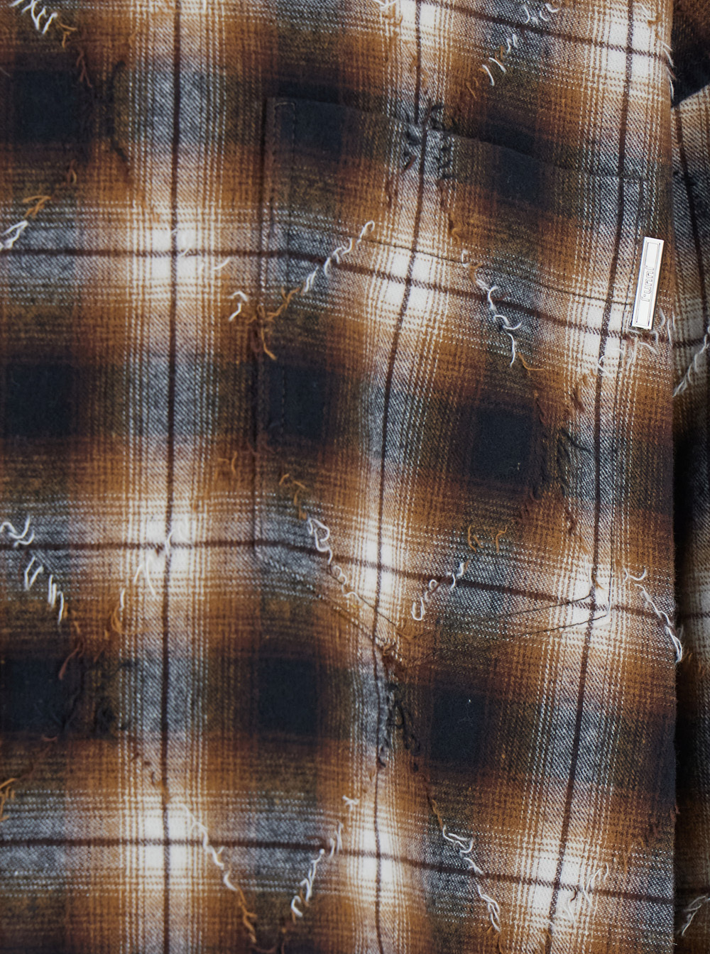 Juunj Argyle Damaged Check Loose Fit Shirts In Multi