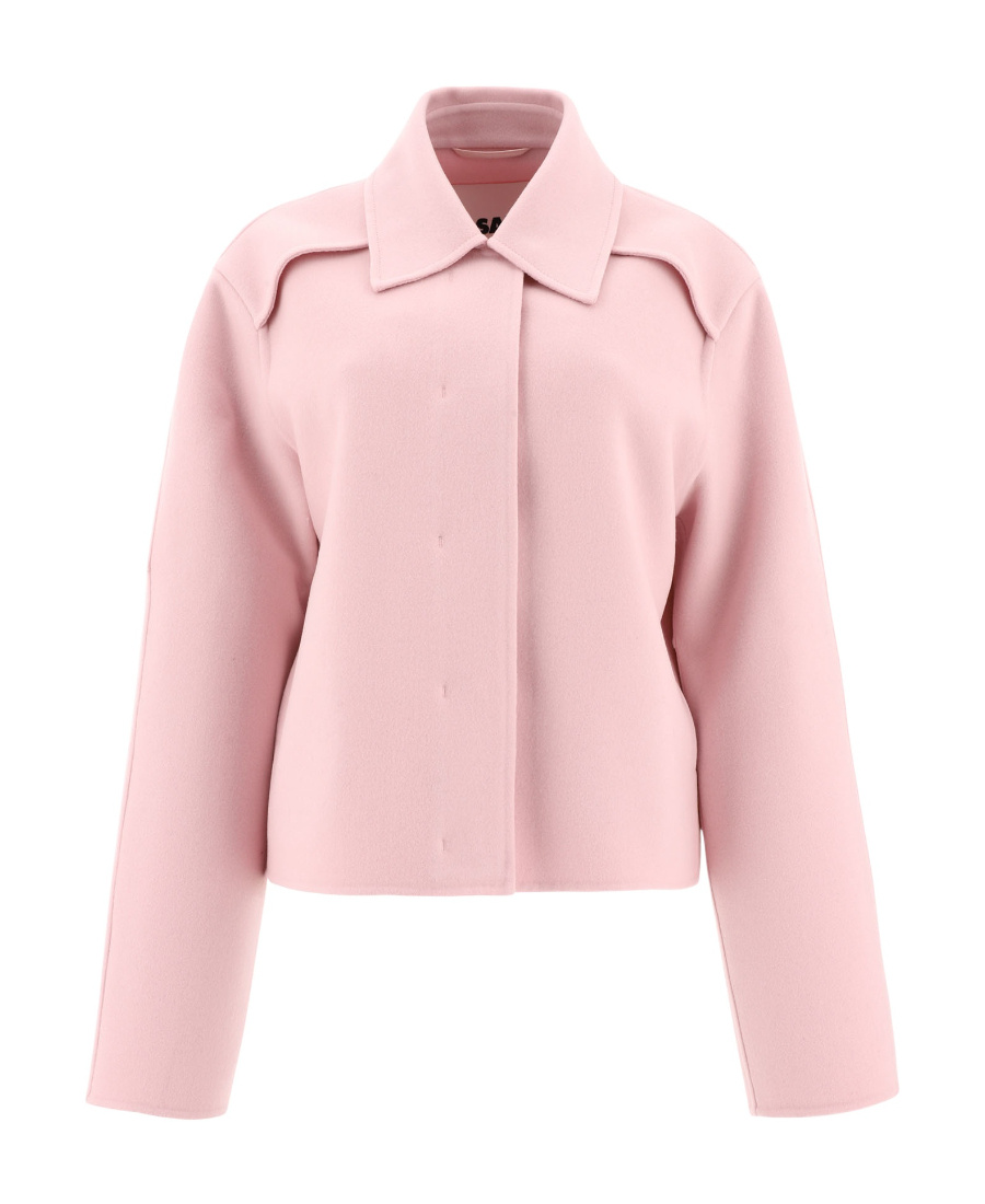 Jil Sander Collared Cropped Jackets Long Sleeves In Pink