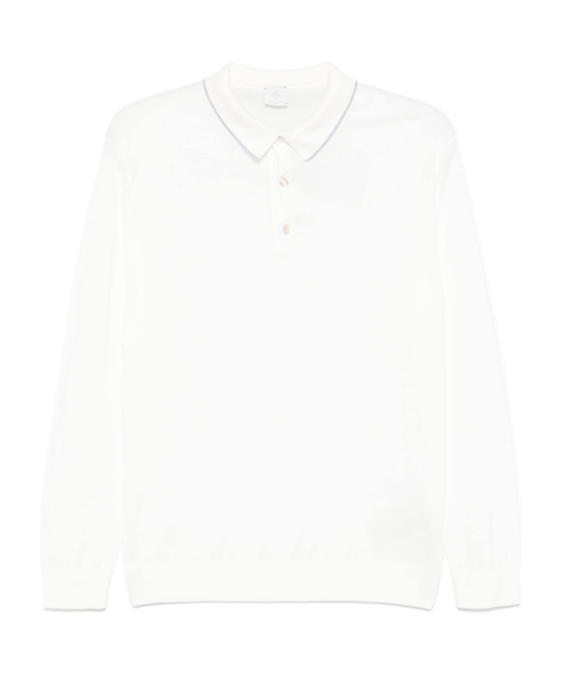 Eleventy Fine-knit Polo Shirt In White