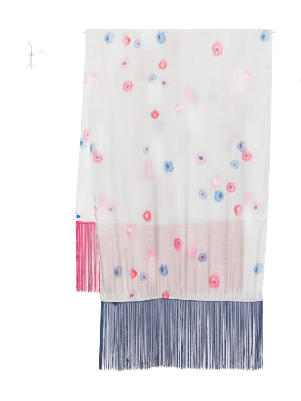 Emporio Armani Fringe Detail Lightweight Fabric Scarf In White