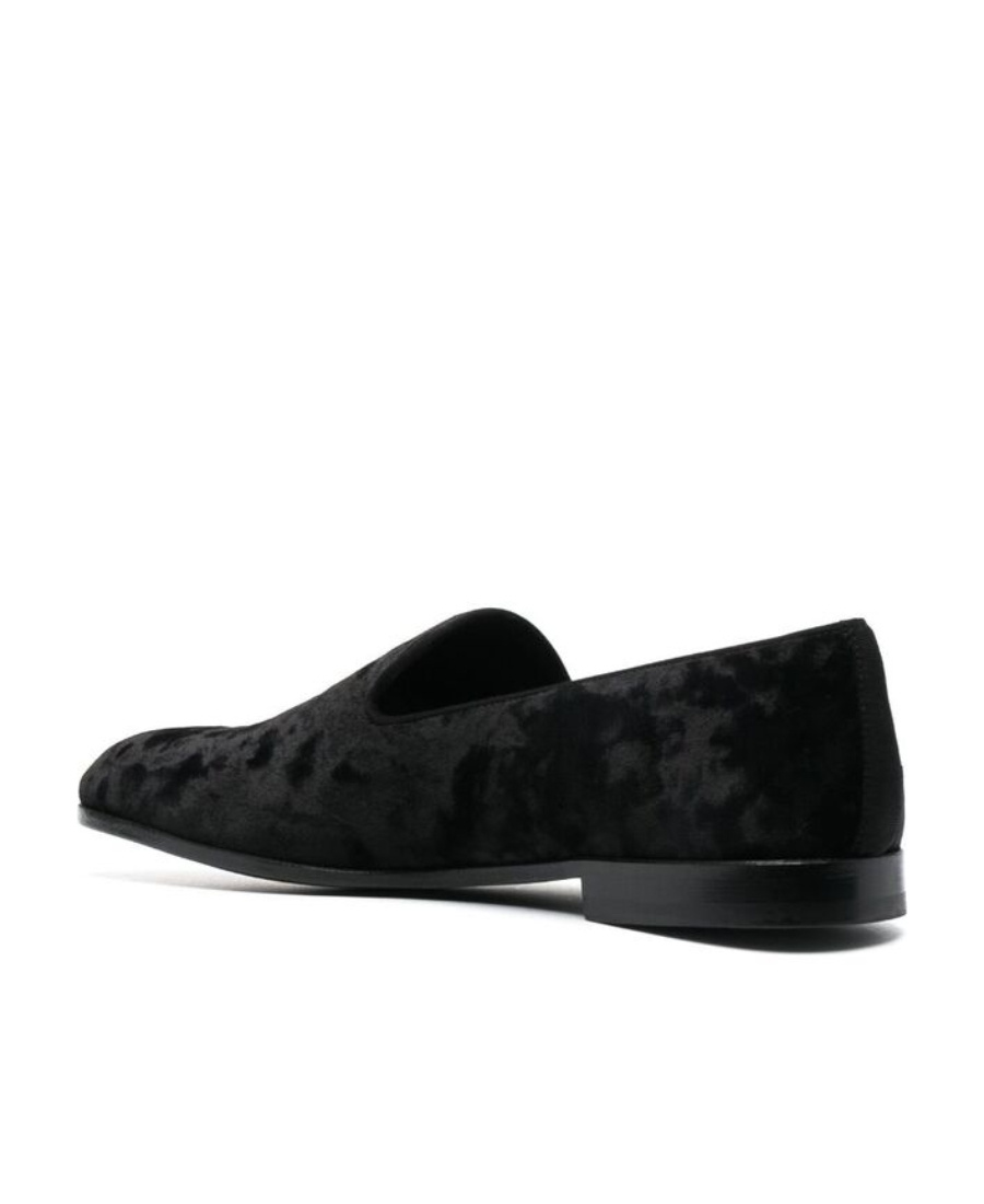Dolce & Gabbana 'vivaldi' Black Loafers With All-over Logo Lettering In Black