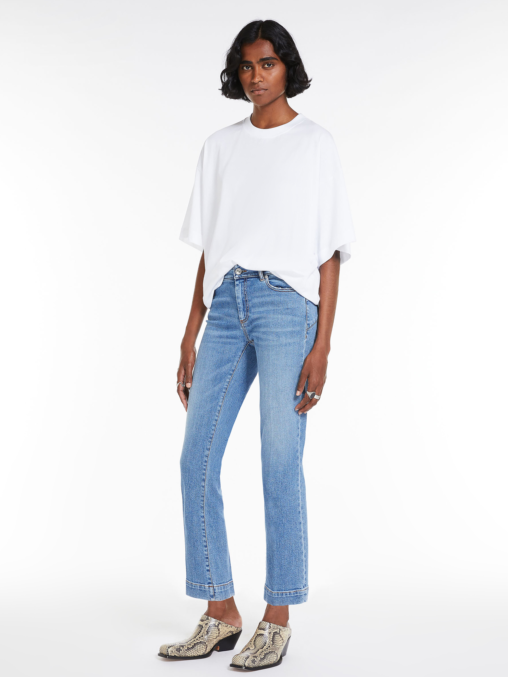 Sportmax Mini Trumpet Jeans Pants In Blue