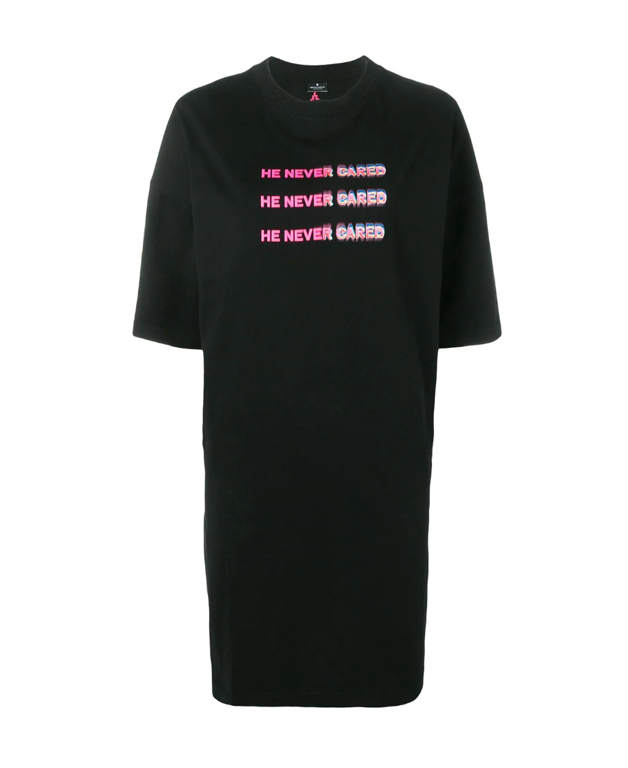 Marcelo Burlon County Of Milan A Printed Dress In Black