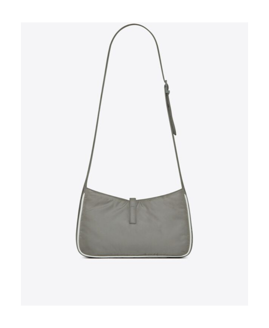 Saint Laurent Logo-plaque Shoulder Bag In Gray