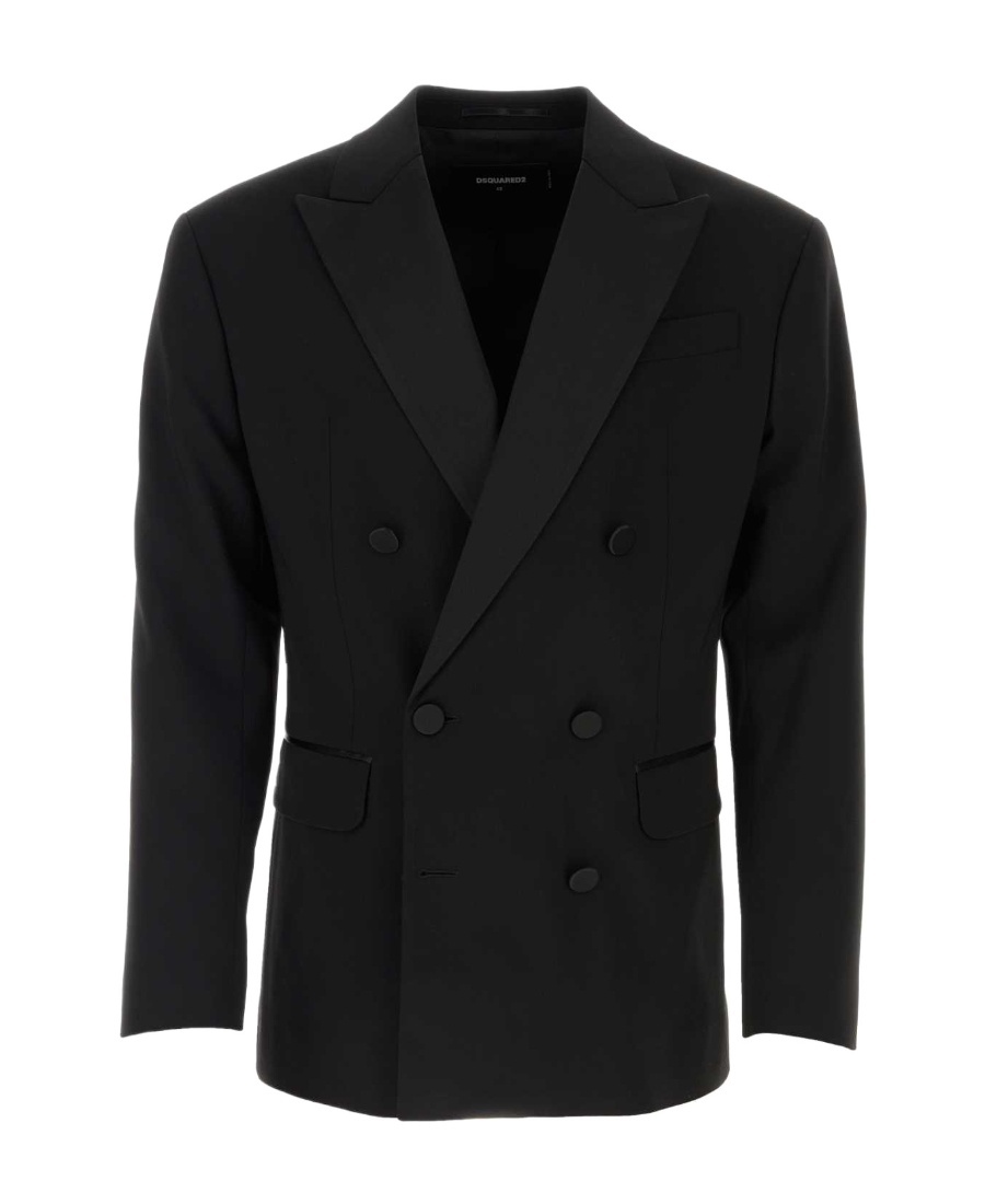 Dsquared2 Dsquared Men Black Stretch Wool Dan Db Blazer In Black