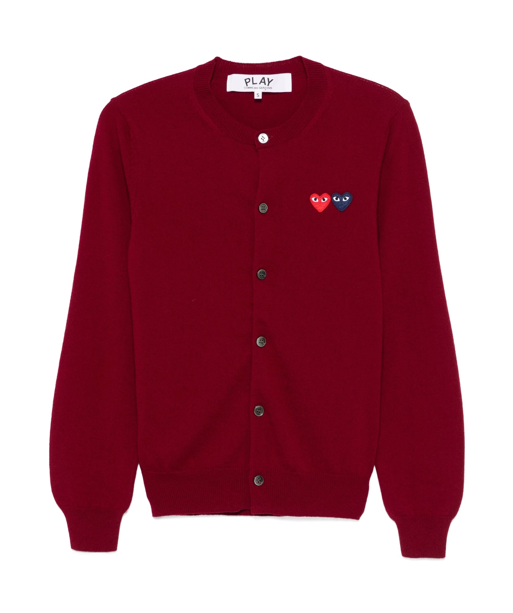 Comme Des Garçons Play Heart-patch Cardigan In Red