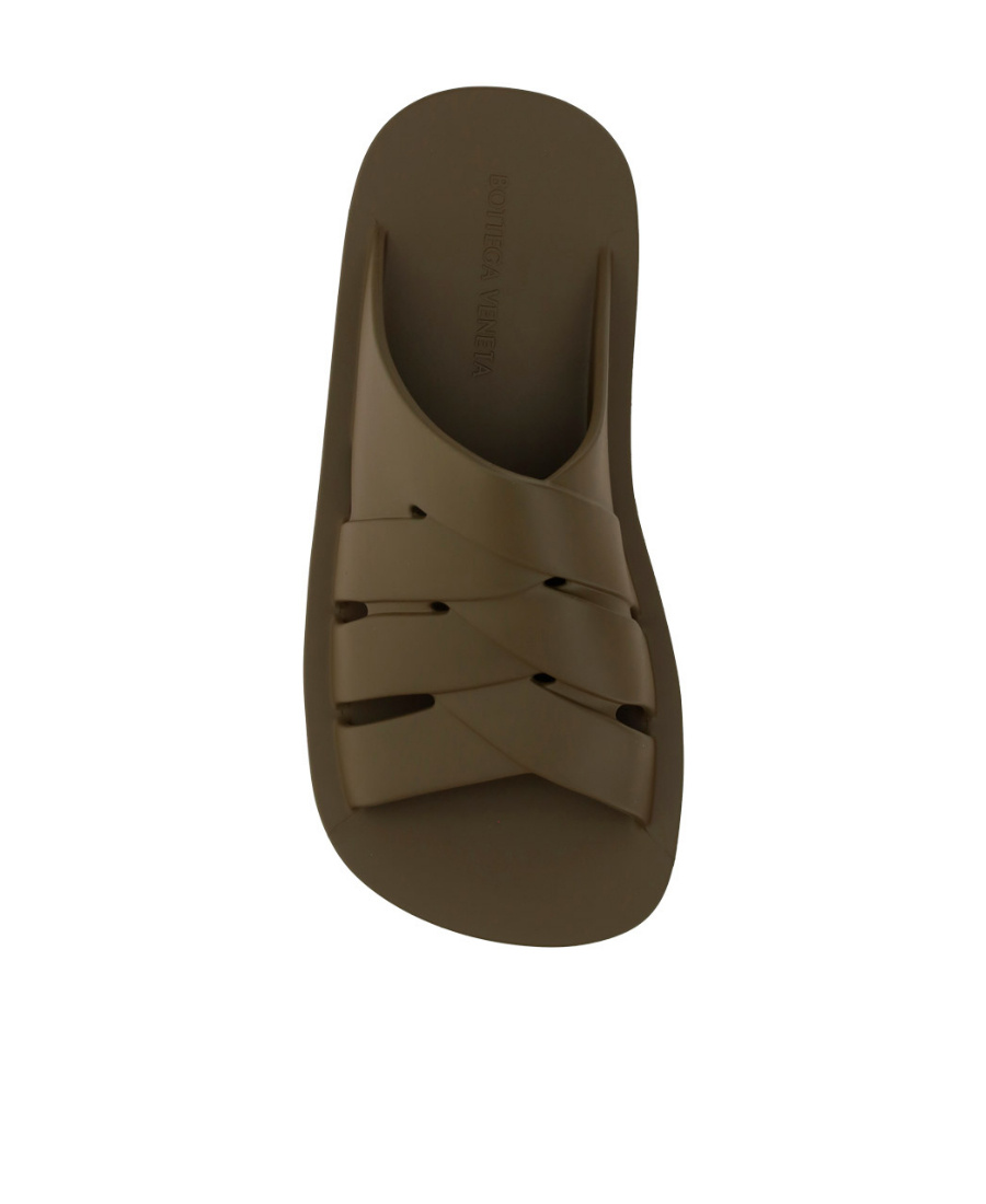 Bottega Veneta Brown Cotton Sandal In Multi