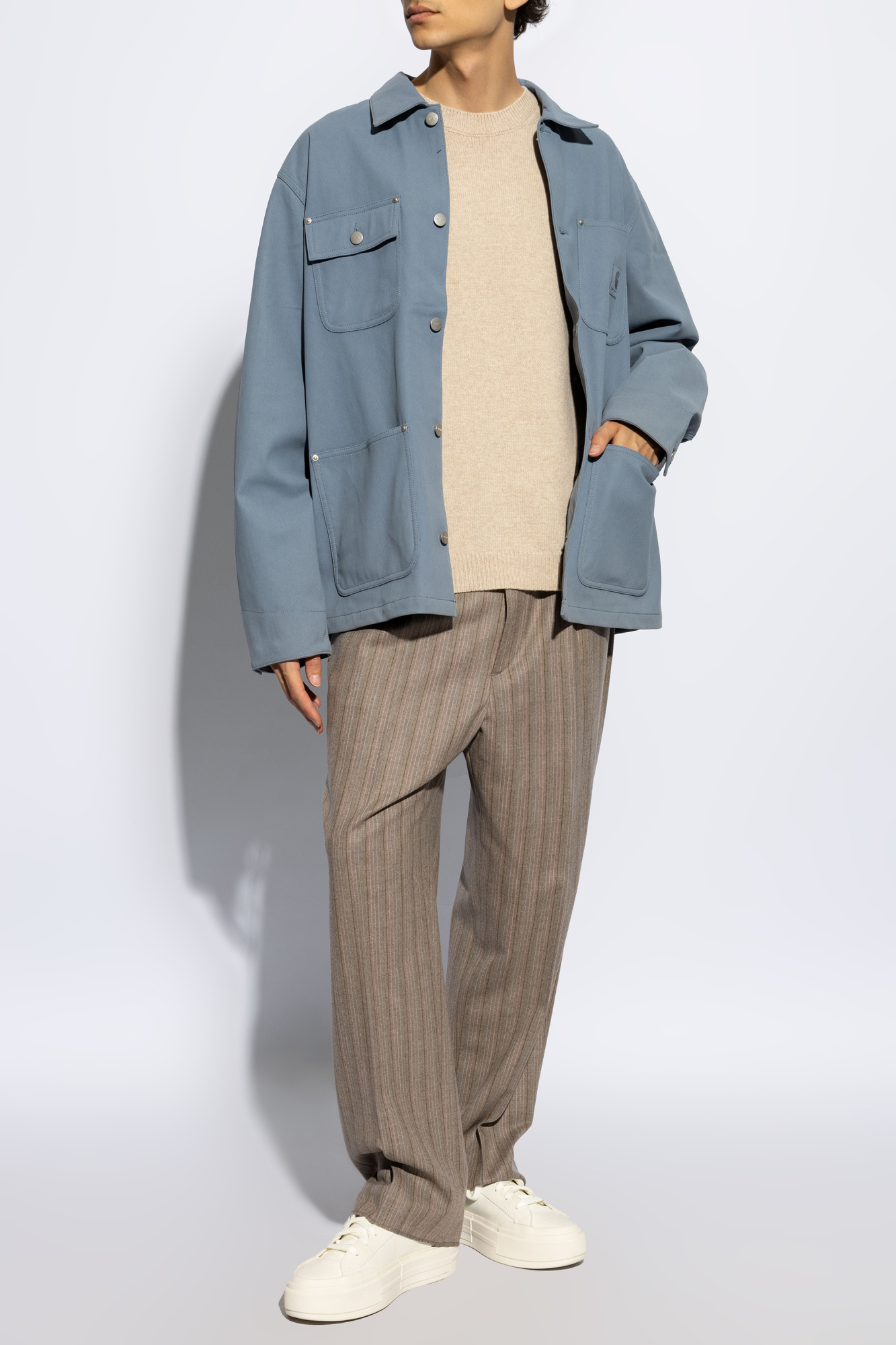 Kenzo Boke Flower-appliqué Wool Jumper In Nude