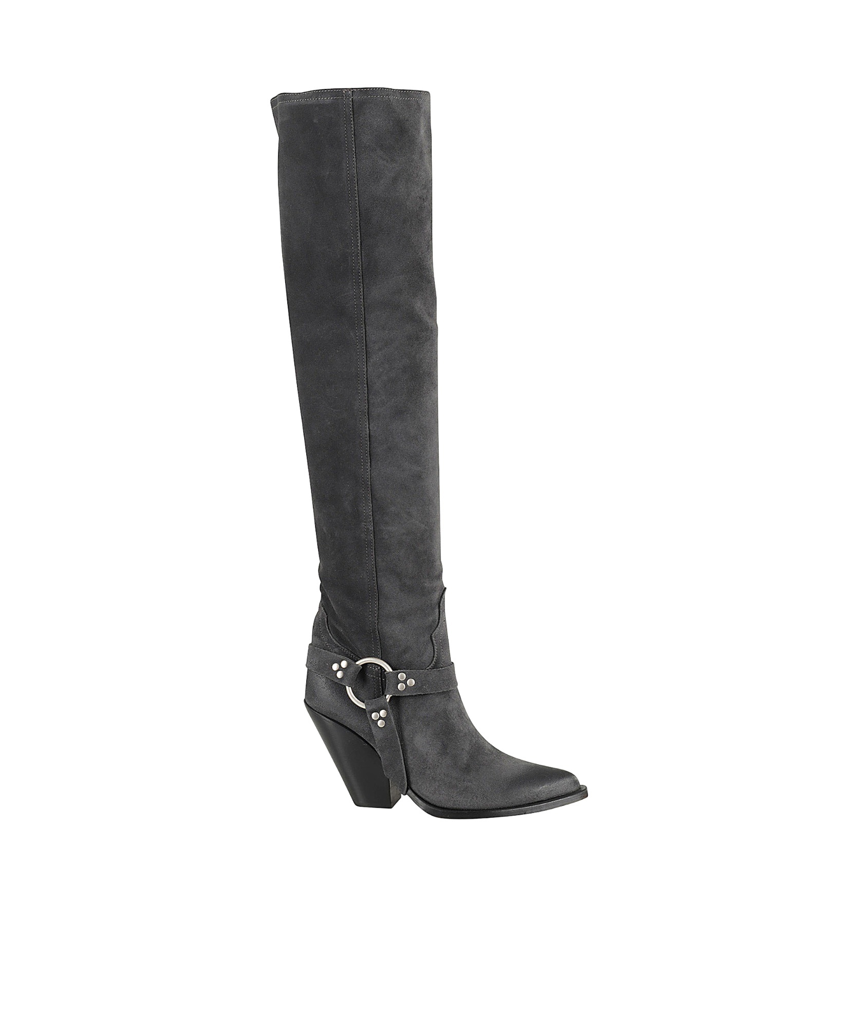 Sonora Metal Accents Suede Acapulco Boots In Black