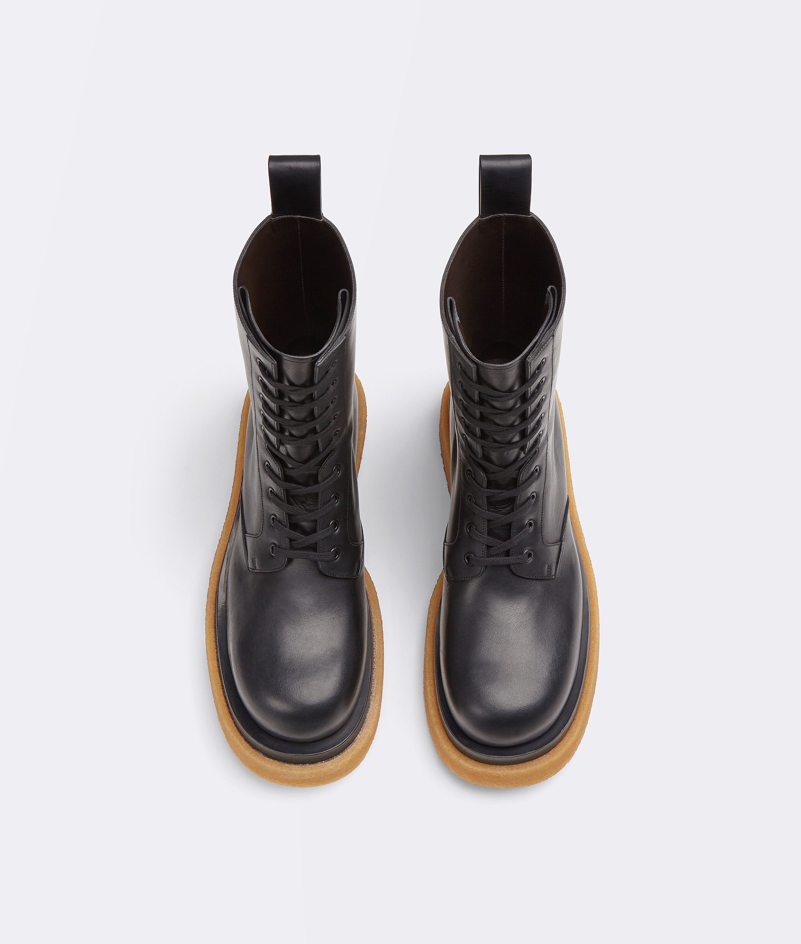 Bottega Veneta Vegetable Tanned Leather Lace-up Boots In Black