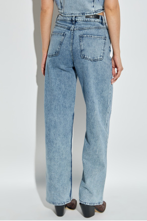 Iro Embroidered Cotton Jeans In Blue