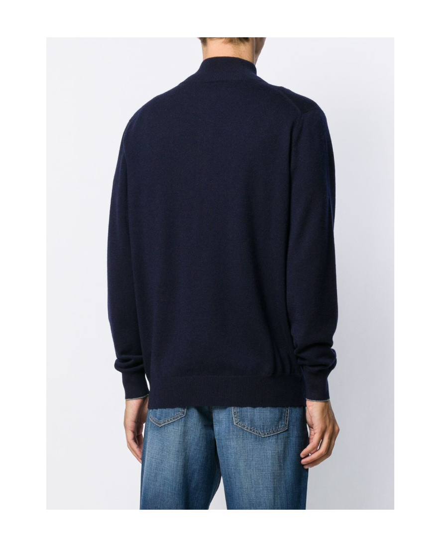Brunello Cucinelli Zip-front Cashmere Sweater In Black