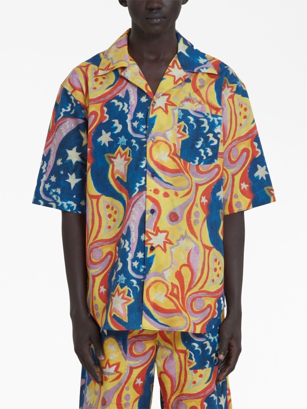 Marni Graphic-print Short-sleeved Shirt In Multicolor