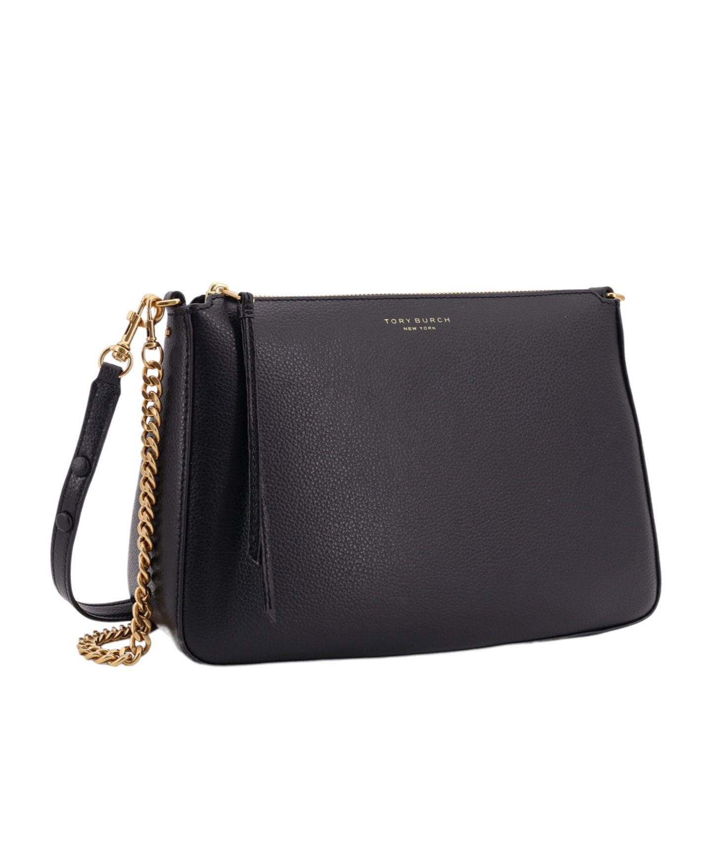 Tory Burch Leather Shoulder Bag Chain Strap In Black