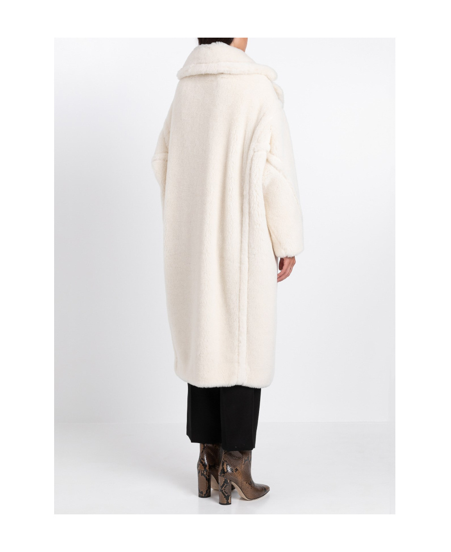 Max Mara Teddy Bear Icon Double-breasted Coat In White