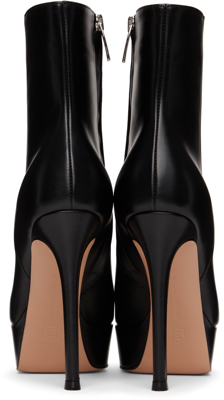Gianvito Rossi Dasha 85 Leather Platform Ankle Boots In Black