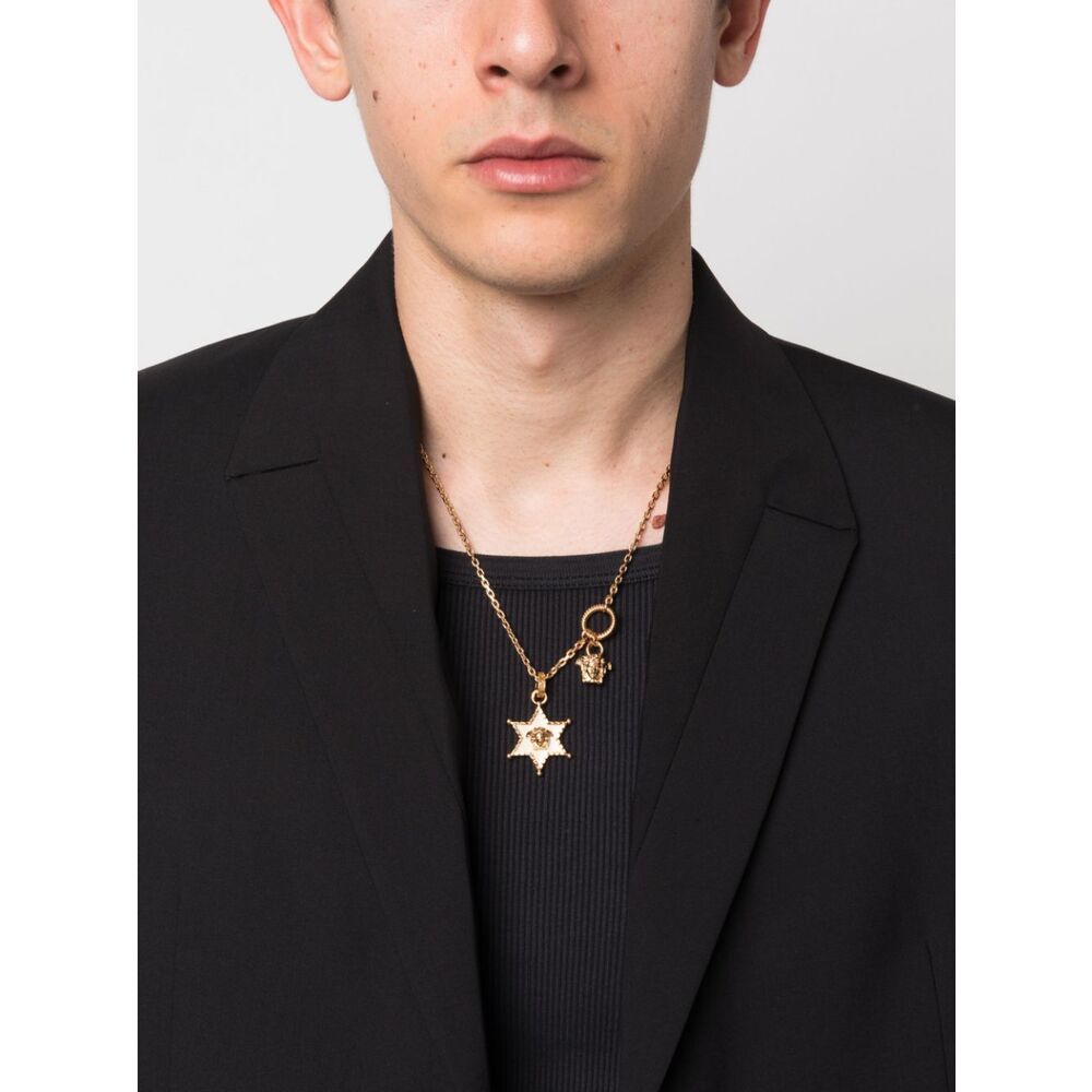 Versace Medusa-charm Detail Necklace In Yellow