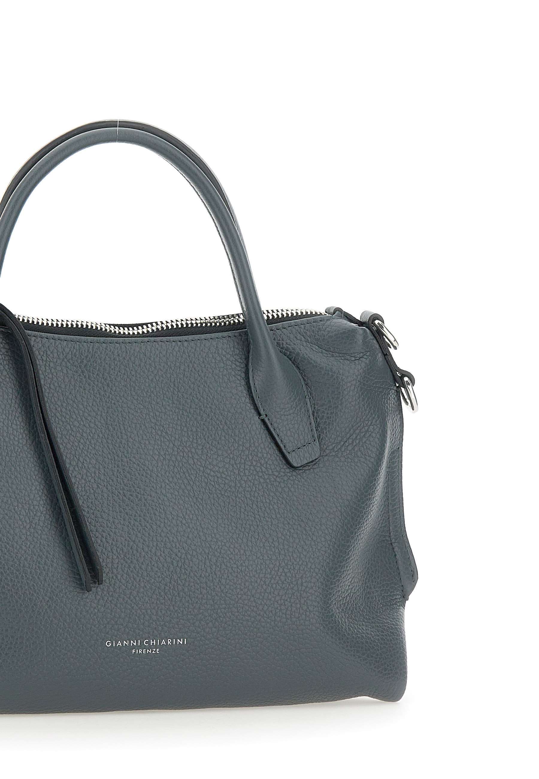 Gianni Chiarini Logo Embossed Zipped Tote Bag In Gray