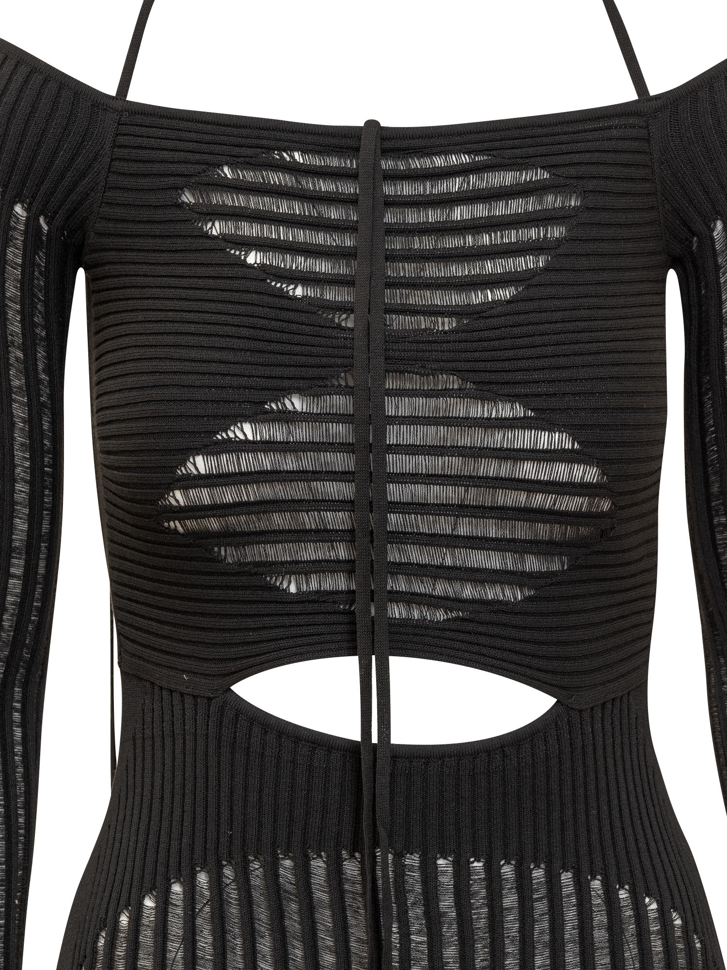 Andreädamo Andreādamo Mini Ribbed Dress In Black
