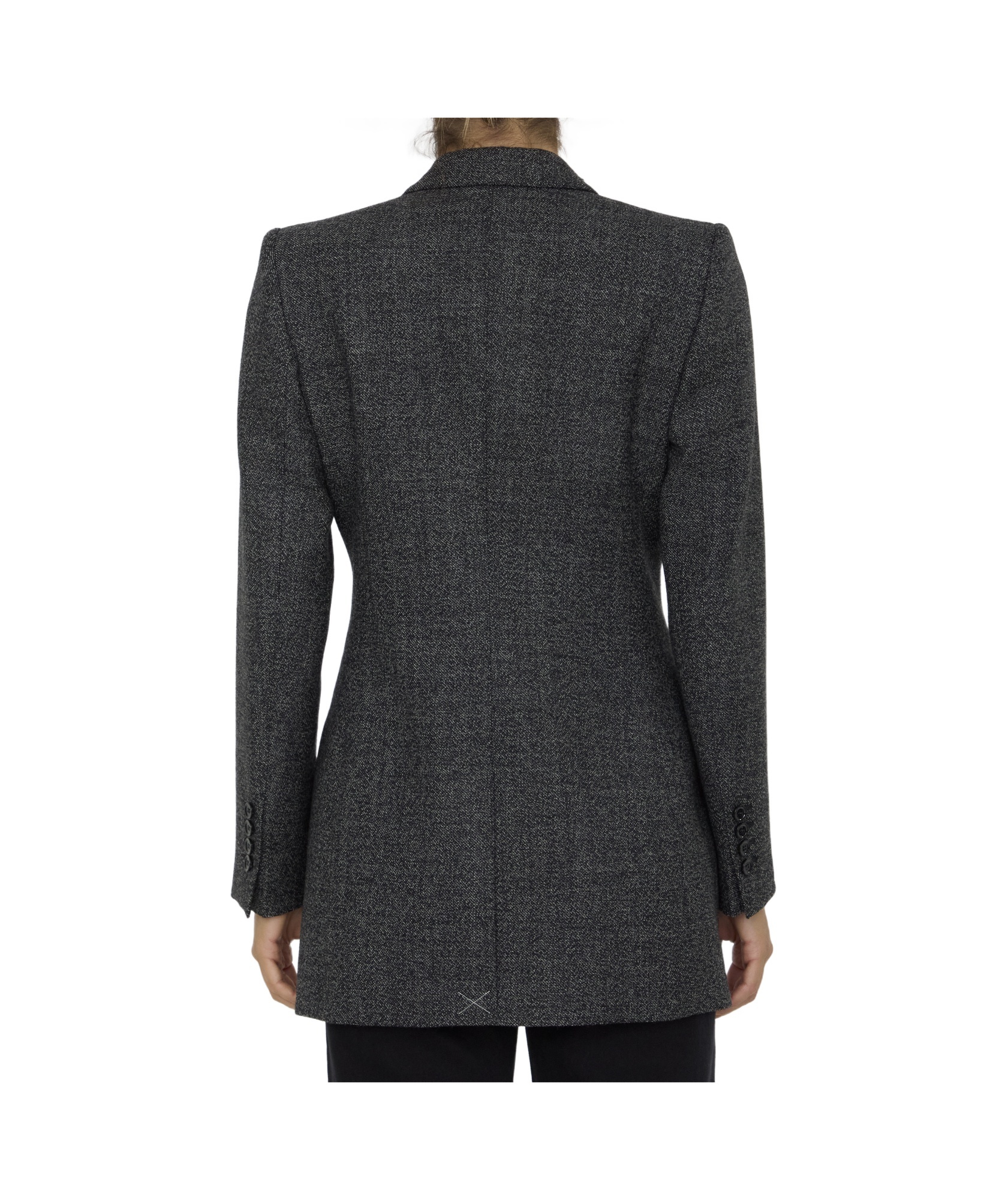 Dolce & Gabbana Anthracite Grey Tweed Double-breasted Jacket In Black