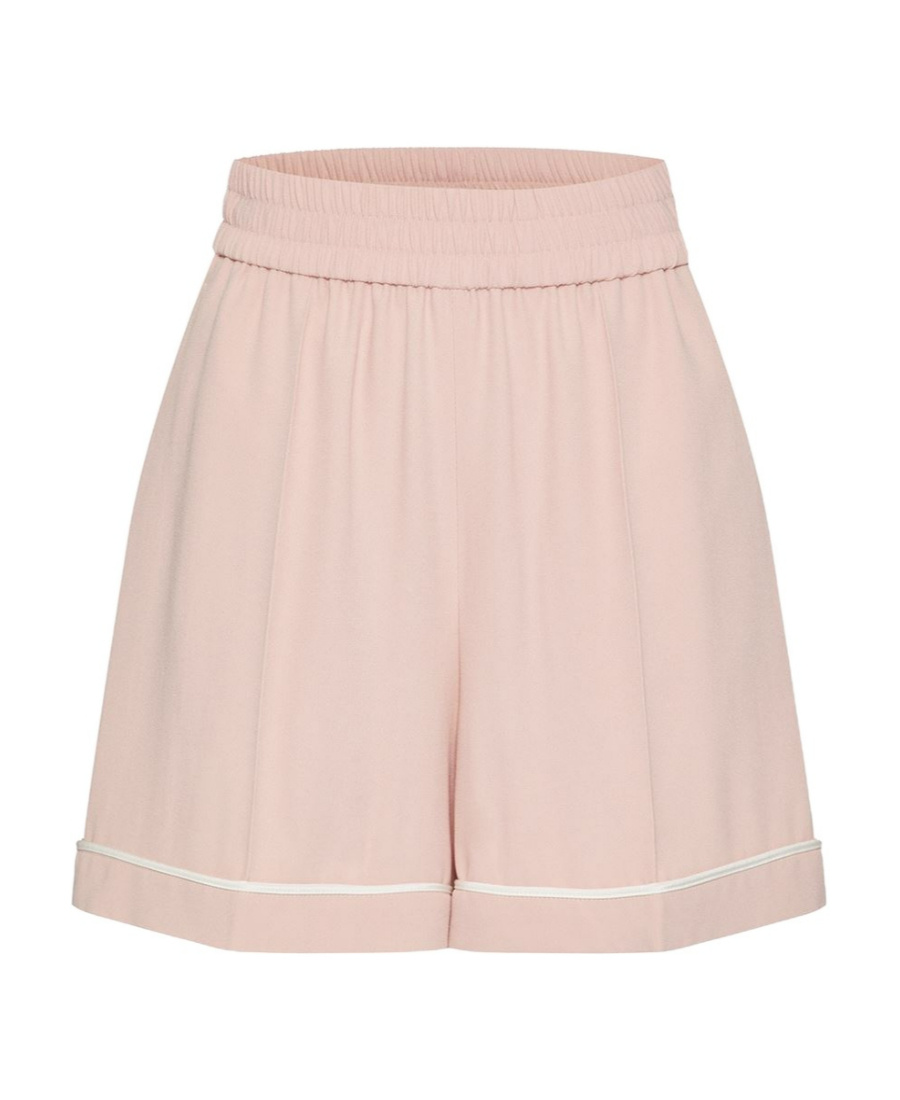 Red Valentino Crepe Back Satin Shorts In Nude