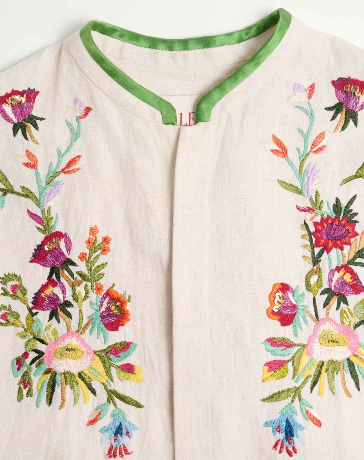 VALENTINO VALENTINO FLORAL EMBROIDERED BUTTON DETAILED SHIRT