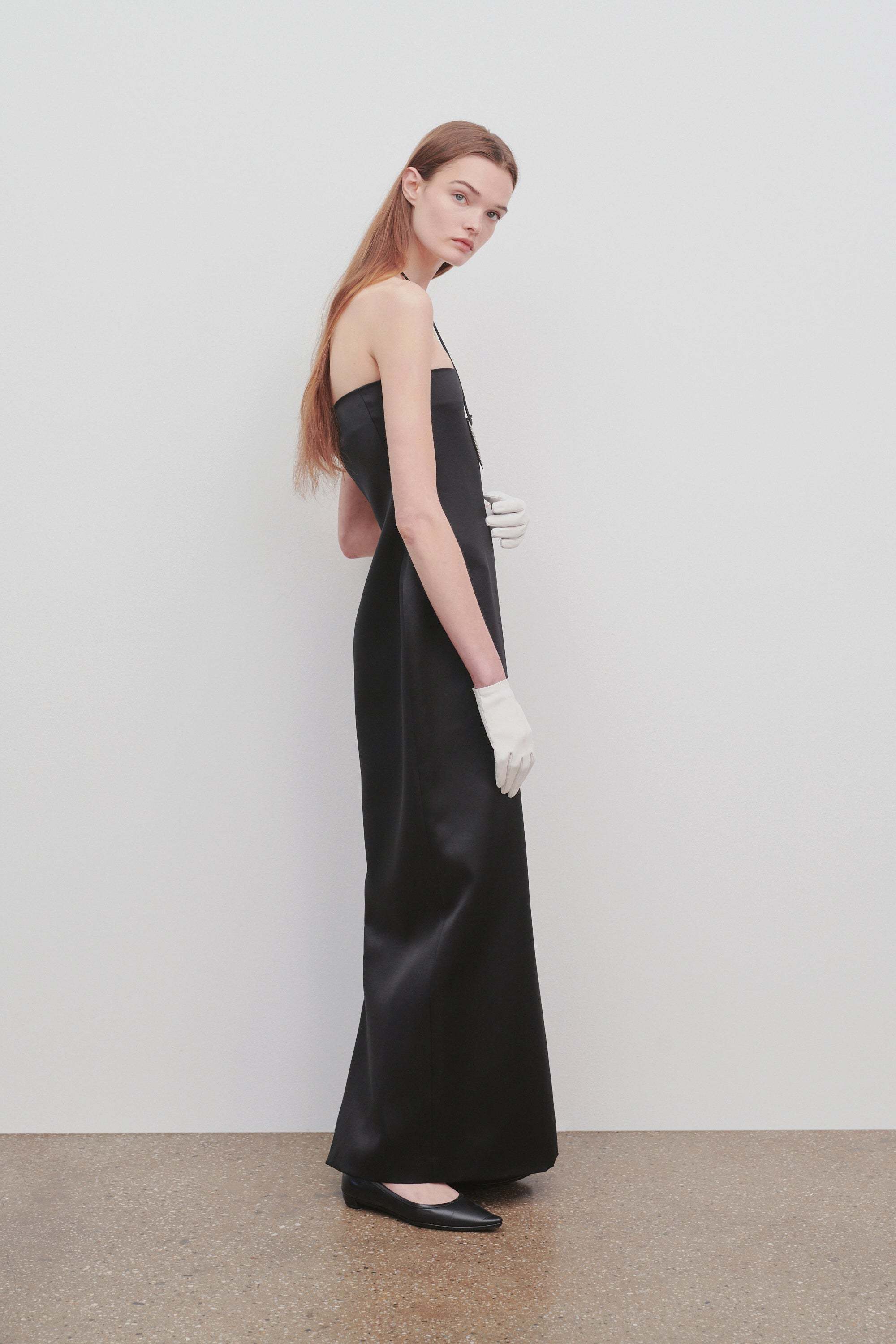 The Row A Long Strapless Dress In Black