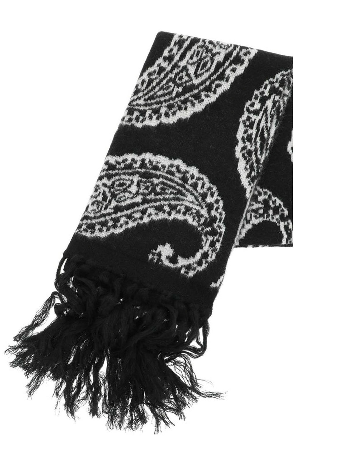 424 Paisley Pattern Scarf In Black