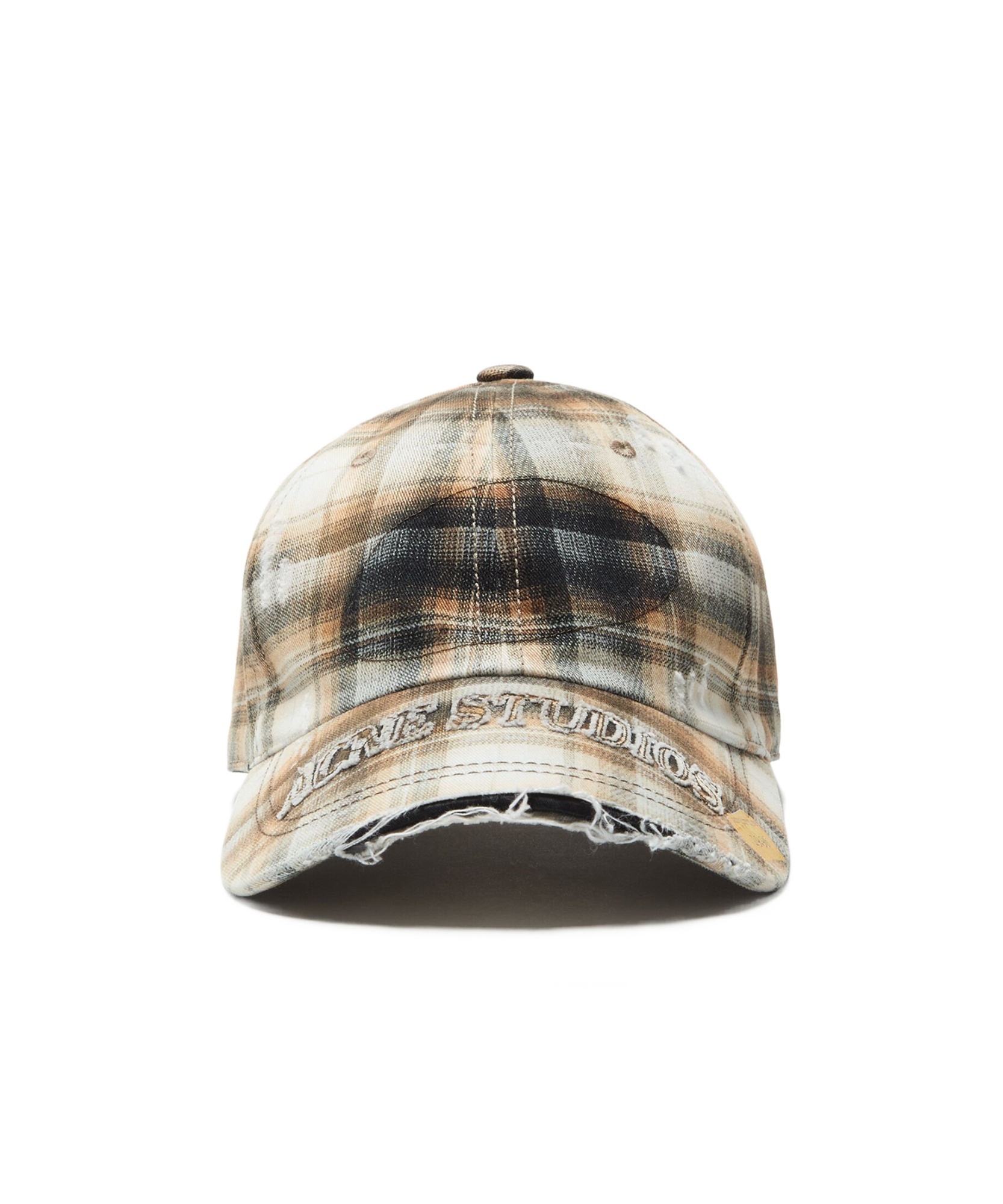 Acne Studios Logo Embroidered Checked Cap