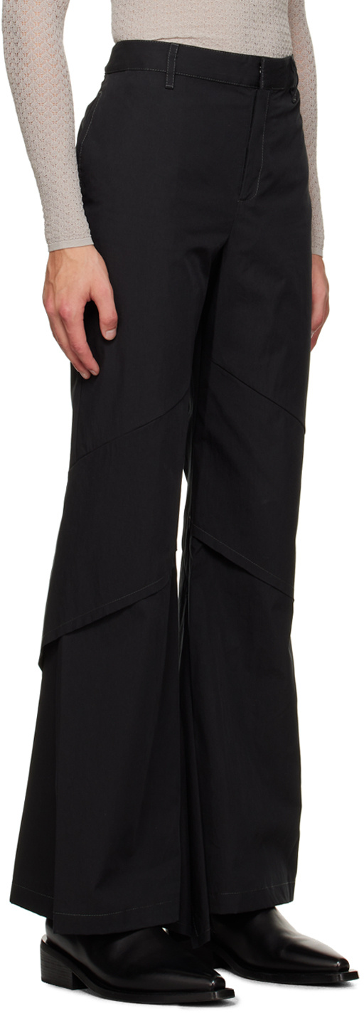 Dion Lee Draped-panel Flared Trousers In Black