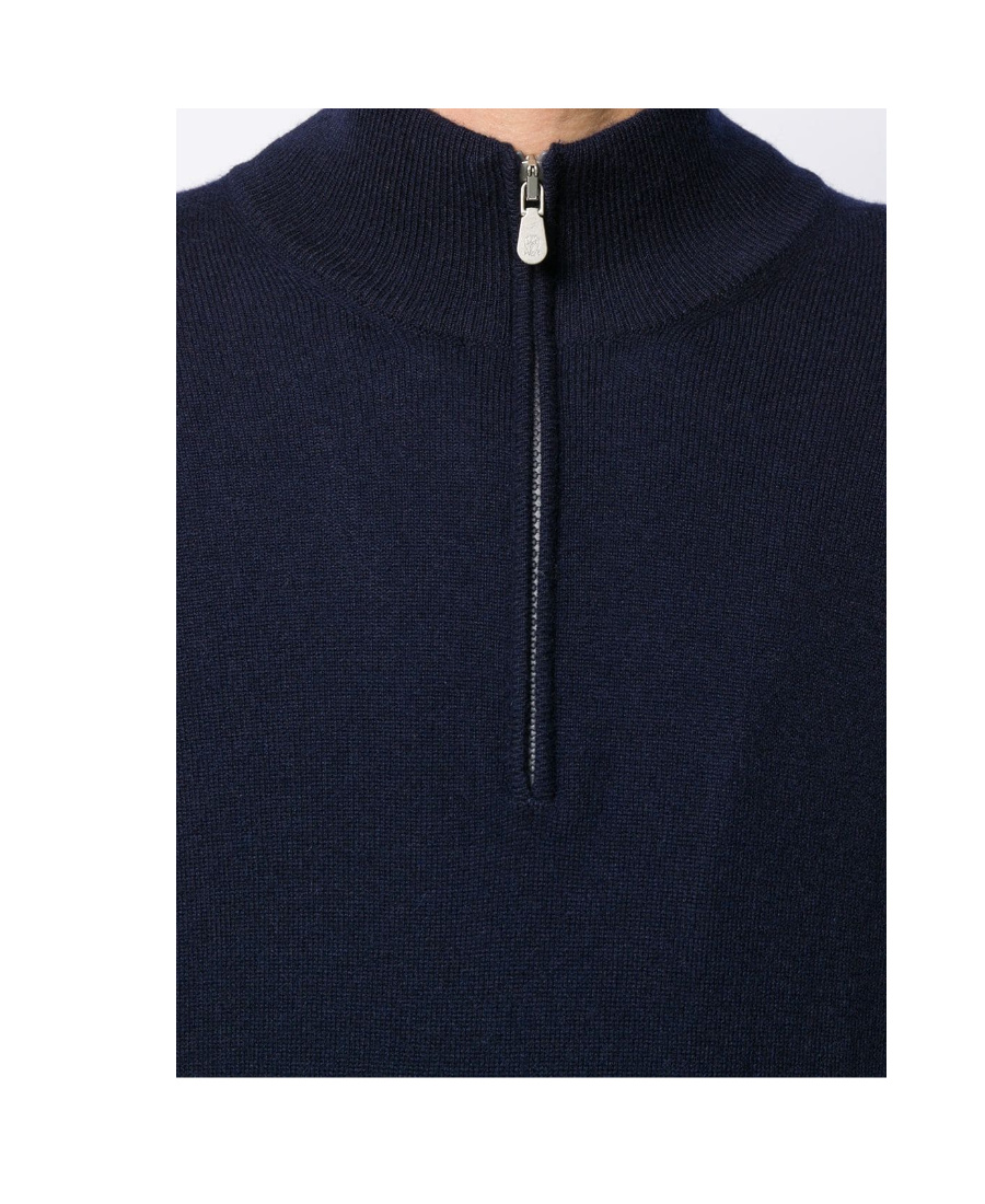 Brunello Cucinelli Zip-front Cashmere Sweater In Black