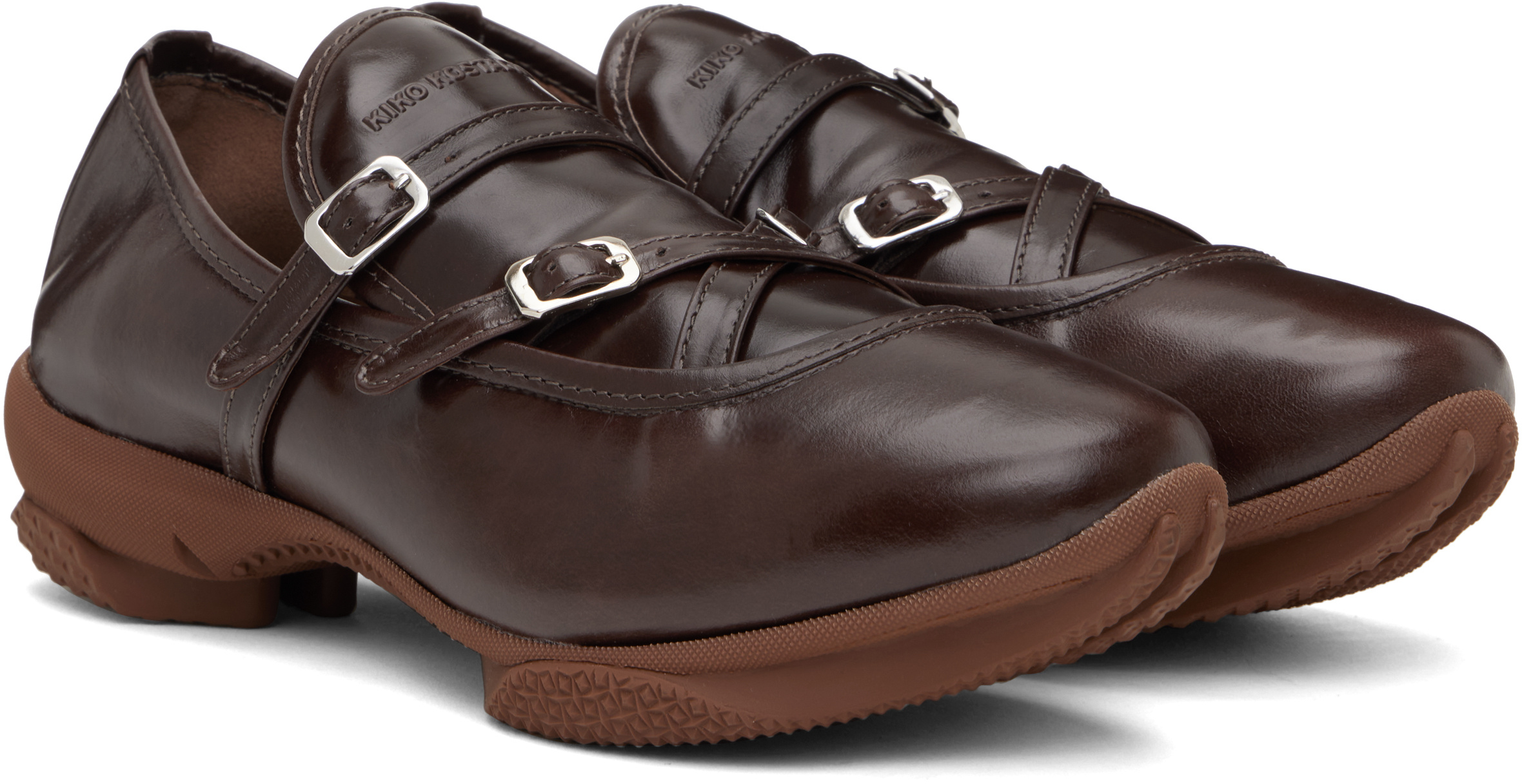 Kiko Kostadinov Sonia Buckled Loafers In Brown