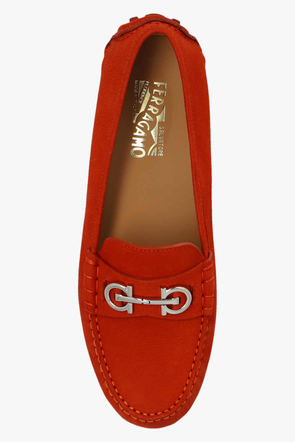 Ferragamo Salvatore Gancini-plaque Slip-on Loafers In Brown