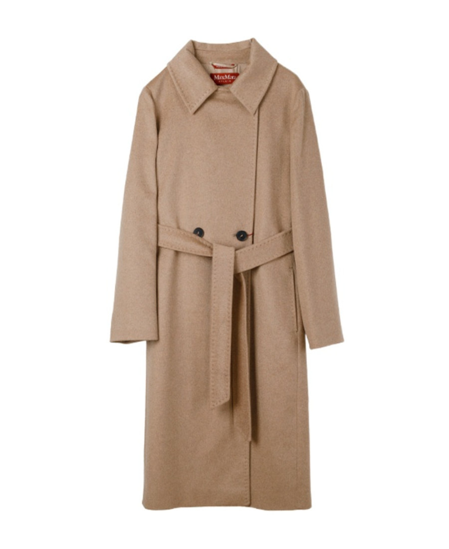 Max Mara Madame Virgin Wool And Ecru Cashmere Coat In Nude