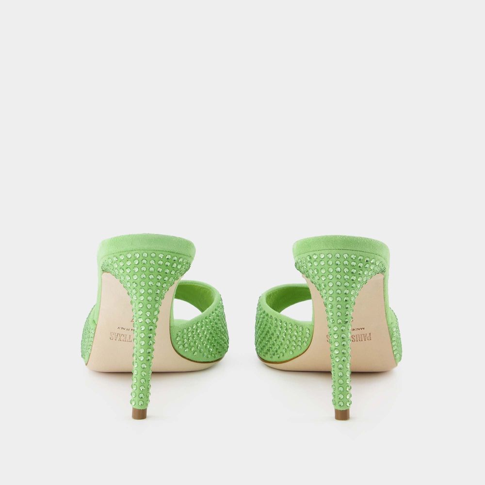 Paris Texas Logo High-heel Flip-flops In Green