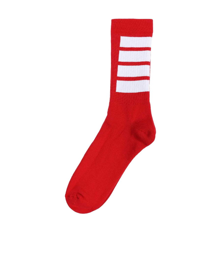 Shop Thom Browne Logo Socks In Red