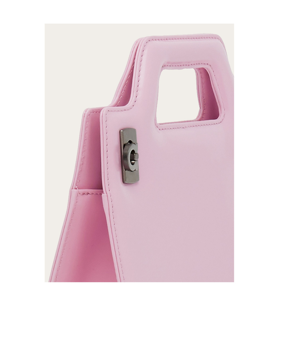 Ferragamo Sleek Mini Tote With Detachable Strap In Pink