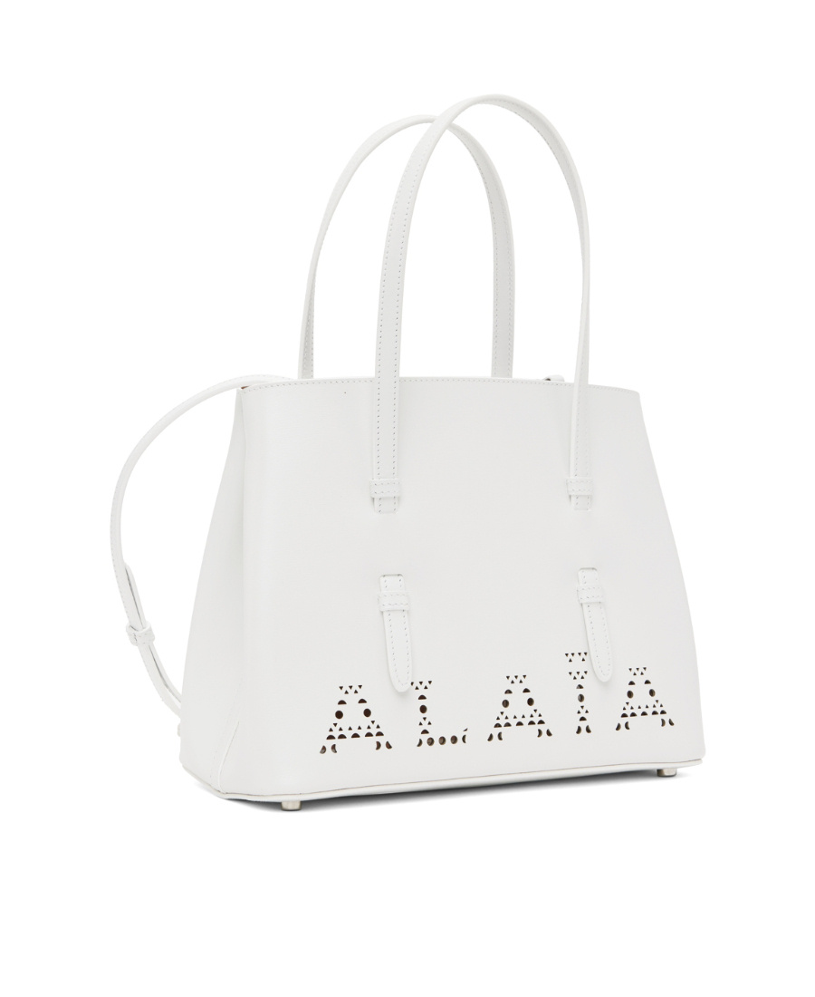 Alaïa Logo Shoulder Bag In White