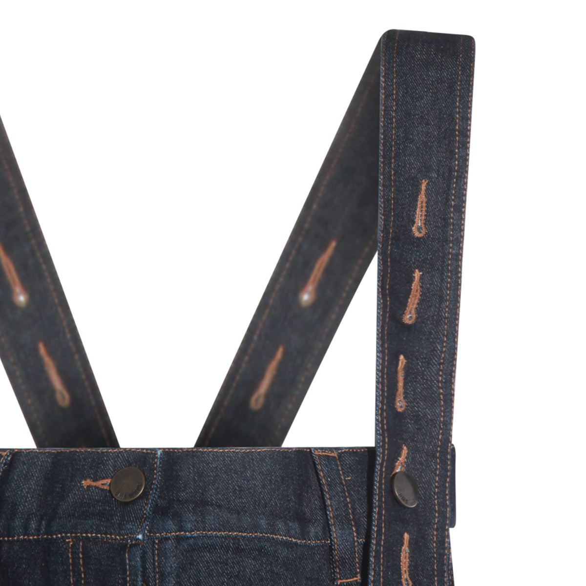 Uma Wang Jane Strap Denim Skirt In Blue