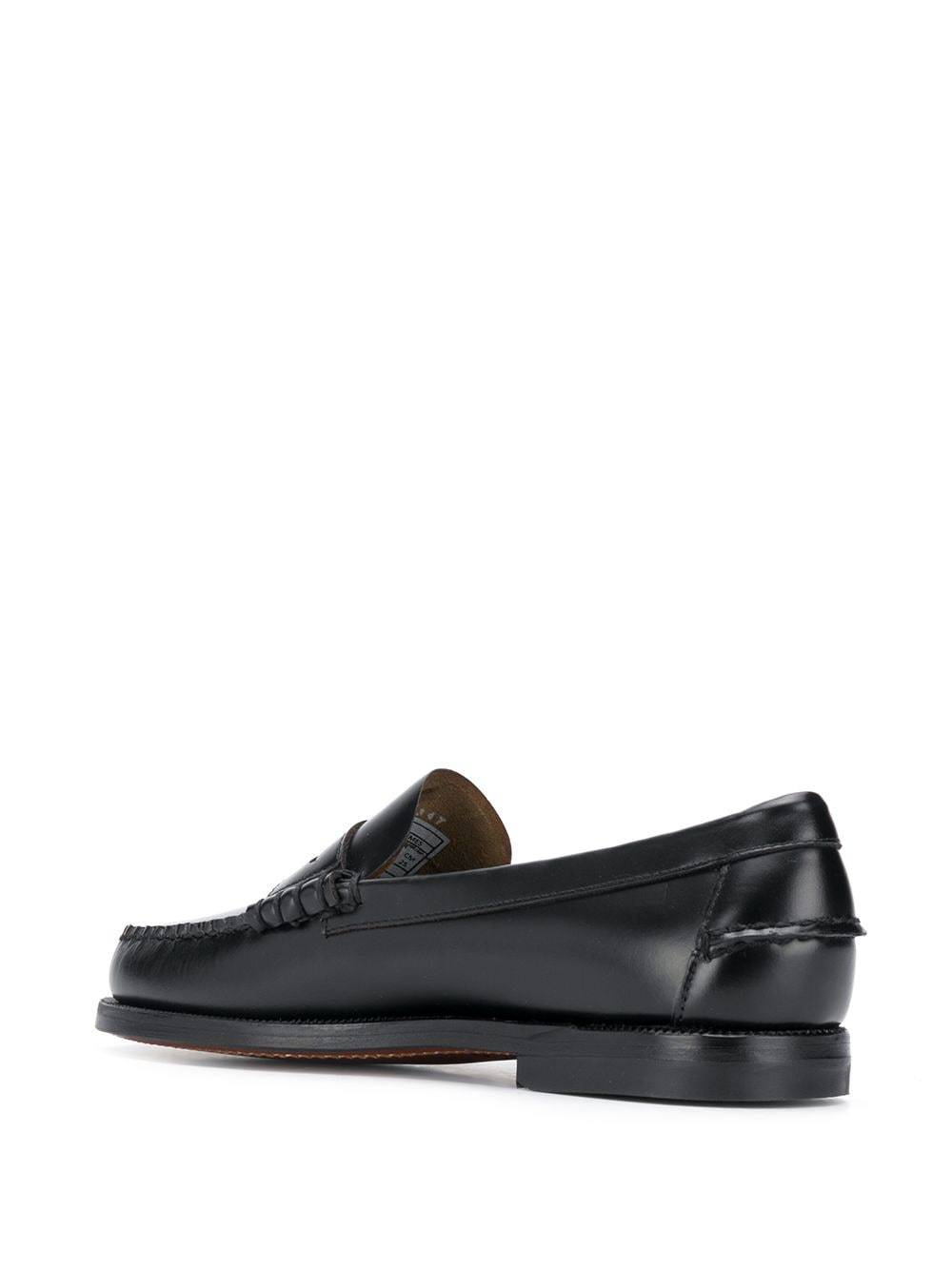 Shop Sebago Round-toe Leather Loafers In Black
