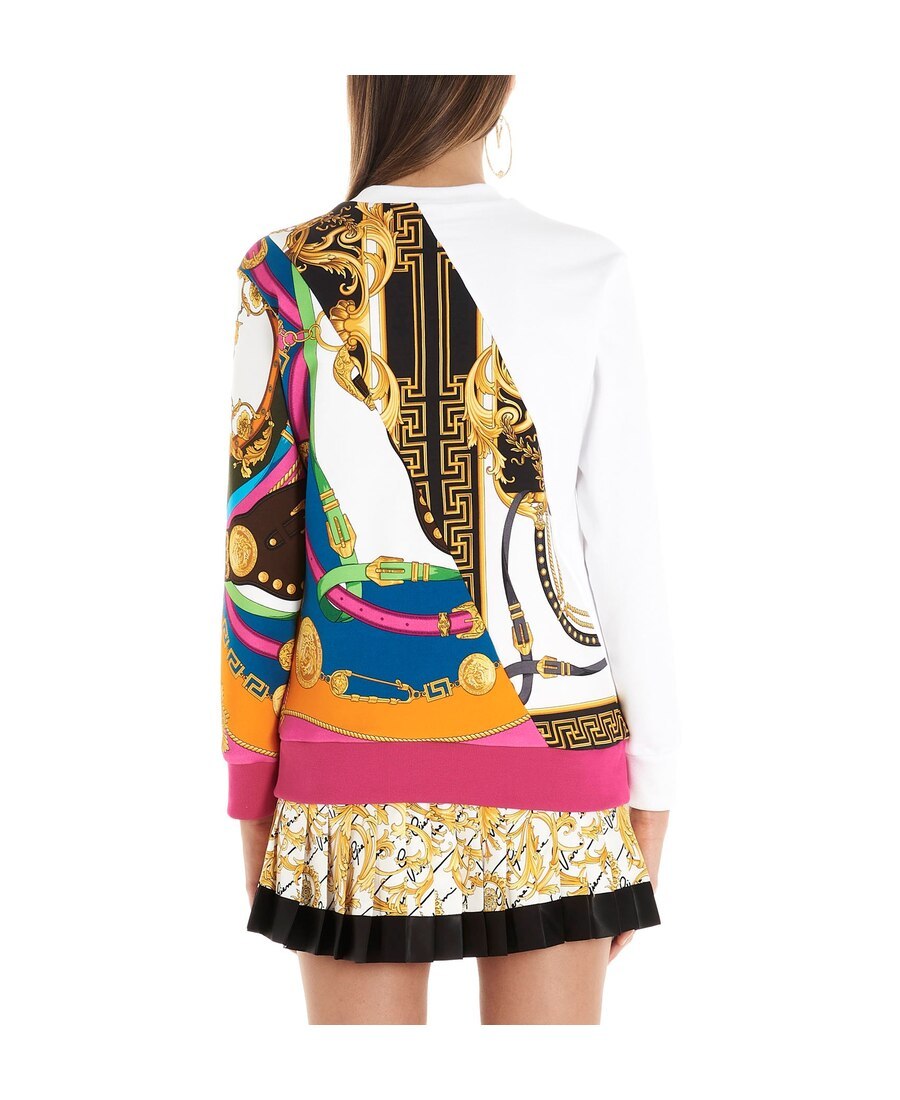 Versace Multicolor Printed Sweater In Multicolor
